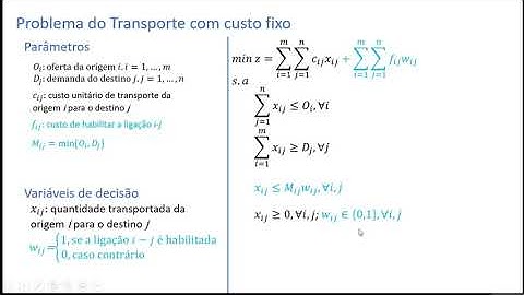 Problema do Transporte com Custo Fixo - Resolução no Solver do Excel