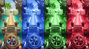 Temple Run 2 Pirate Cove Original Vs Blue Vs Green Vs Red - Four Different Color - Endless Run