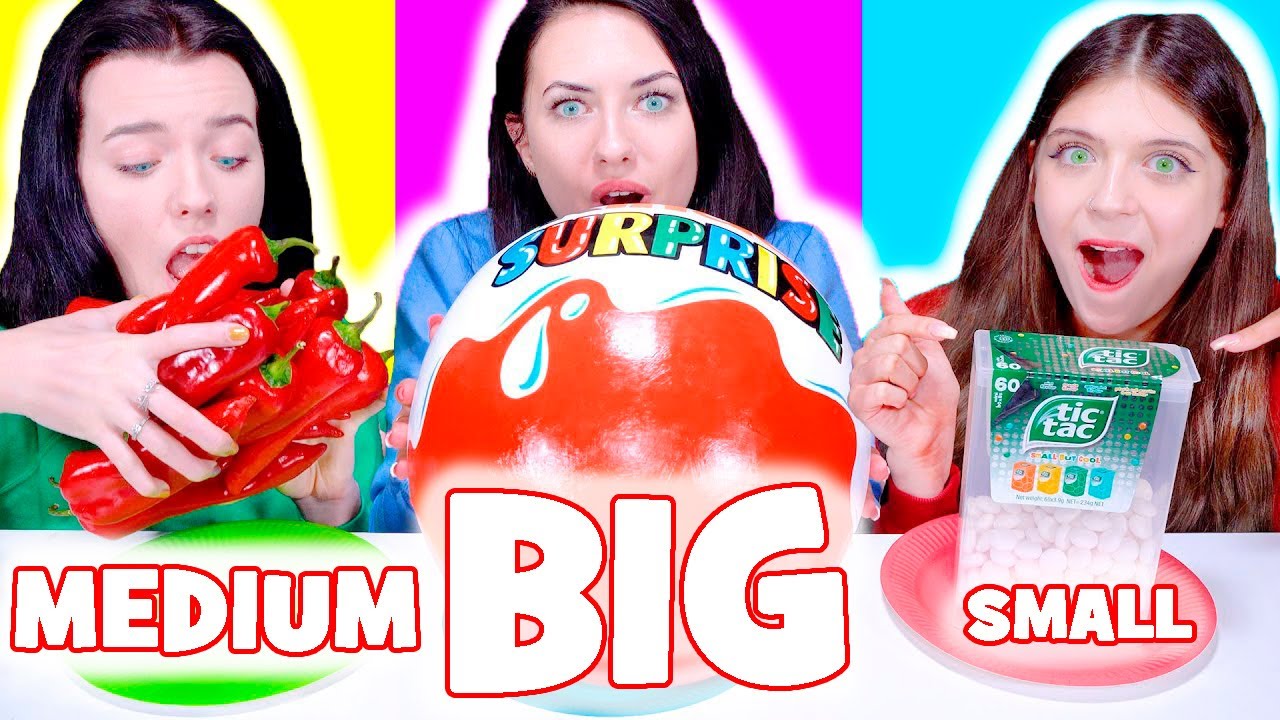 ASMR Big Food, Medium Food VS Small Food Mukbang Challenge - YouTube