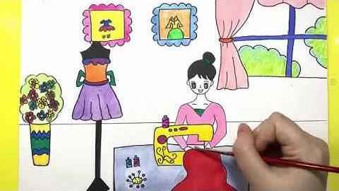 VẼ TRANH ĐỀ TÀI: ƯỚC MƠ CỦA EM - THIẾT KẾ THỜI TRANG - THỢ MAY