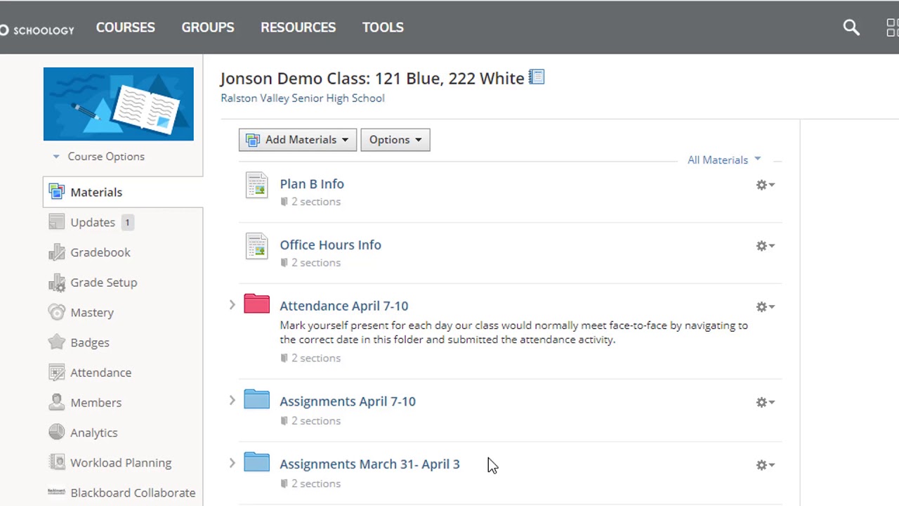Highlighting Information in Schoology Make Updates Announcements and