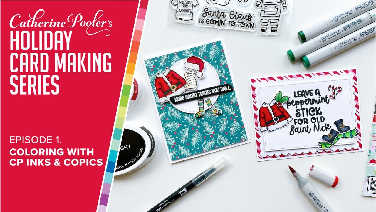 Holiday Card Making Series Episode #1 : Coloring with CP Inks and Copic ...