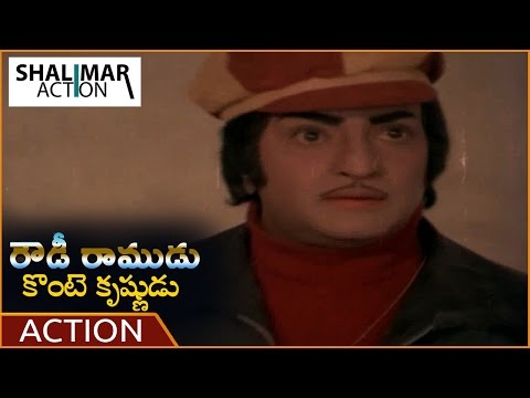 Rowdy Ramudu Konte Krishnudu Movie || NTR & Balakrishna Superb Action Scene || Shalimaraction