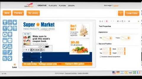 NoviSign studio editor in action