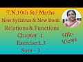 10th std Maths New Syllabus (T.N) 2019 - 2020 Relations & Functions Ex:1.3-3