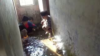Kegiatan Bersih - Bersih Kamar Mandi Santri - Santri Pp. Nurul Huda Karanganyar Ambulu