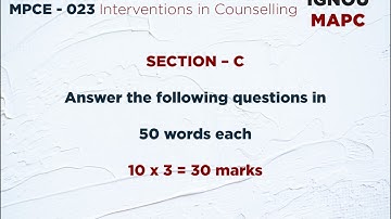 Interventions in Counselling  - MPCE-023 - Assignment Motivator - 2020 - 2021