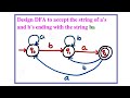 Design DFA end with 𝗯𝗮