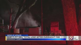 Mary's Pit BBQ 'Total Loss' After Fire | Jan. 24, 2025 | News 19 at Noon