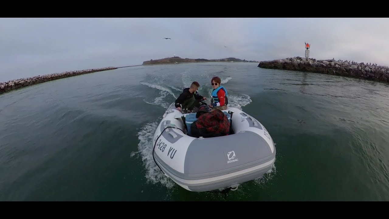 Boat fishing on Zodiac Cadet 350 ALU with Yamaha 6HP outboard in