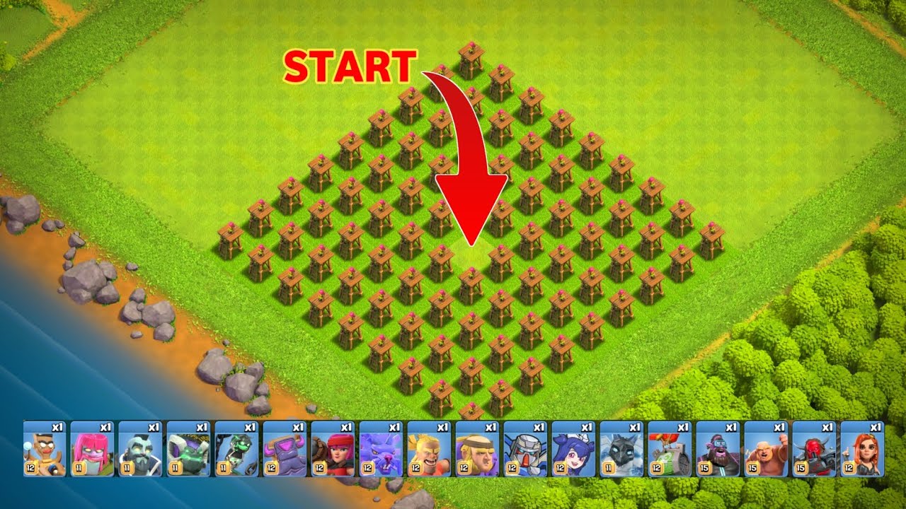 Can All Super Troops and Temporary Troops Beat Level 1 Archer Tower Defence | Clash Of Clans | #coc