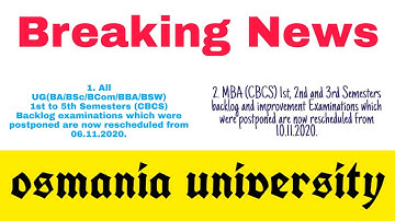 UG(degree) & MBA backlog exams rescheduled osmania university