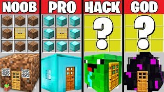 Minecraft Battle: Noob vs PRO vs HACKER vs GOD : SUPER SECRET HOUSE CRAFTING Challenge / Animation