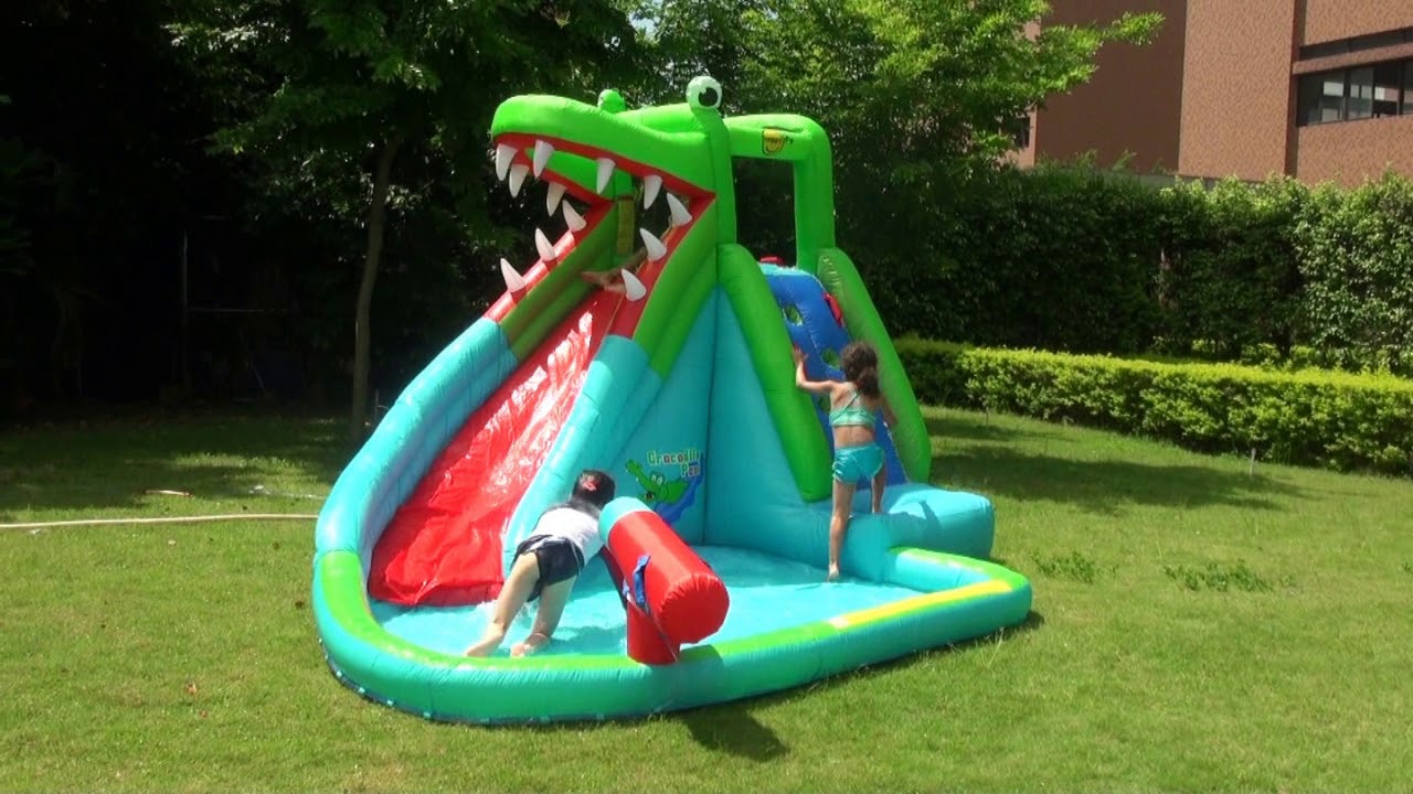 crocodile slide pool