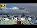 Grundarfjörður, West Iceland. Drone. 4K. 60 fps.