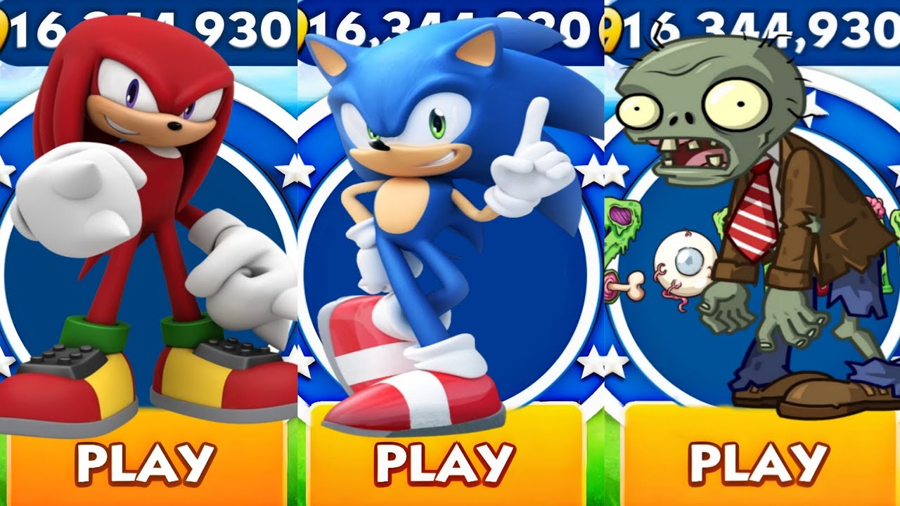 Sonic Dash - Knuckles Dash VS Sonic VS Zombies Run _ Sonic vs All ...