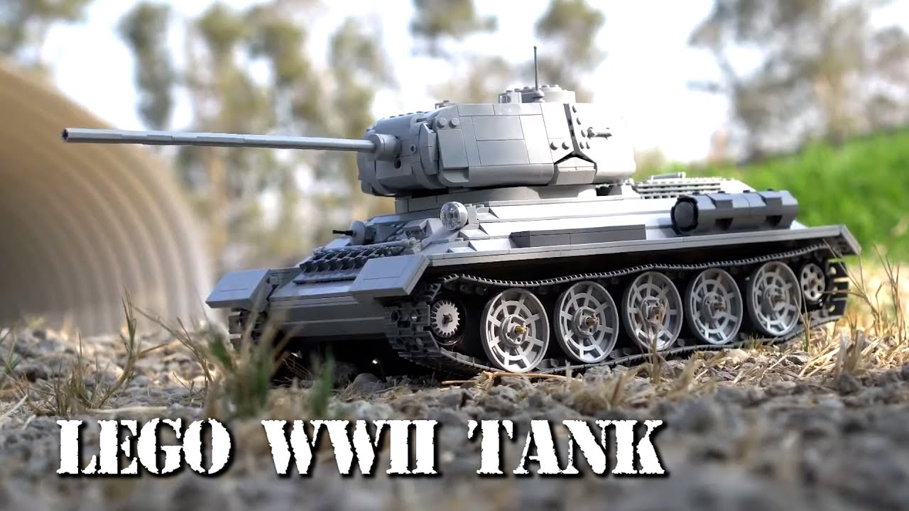 RC LEGO T-34 Tank with Shooting Mechanism 
