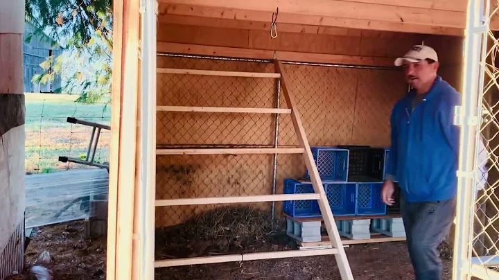 ￼ Adding the roosting Bars to the new chicken coop!￼🐔👍😎￼