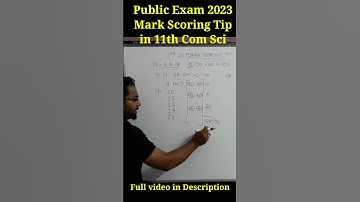 11th Computer Science Mark Scoring Tip in Public Exam 2023 | Above 80 Marks in 11th Computer Science
