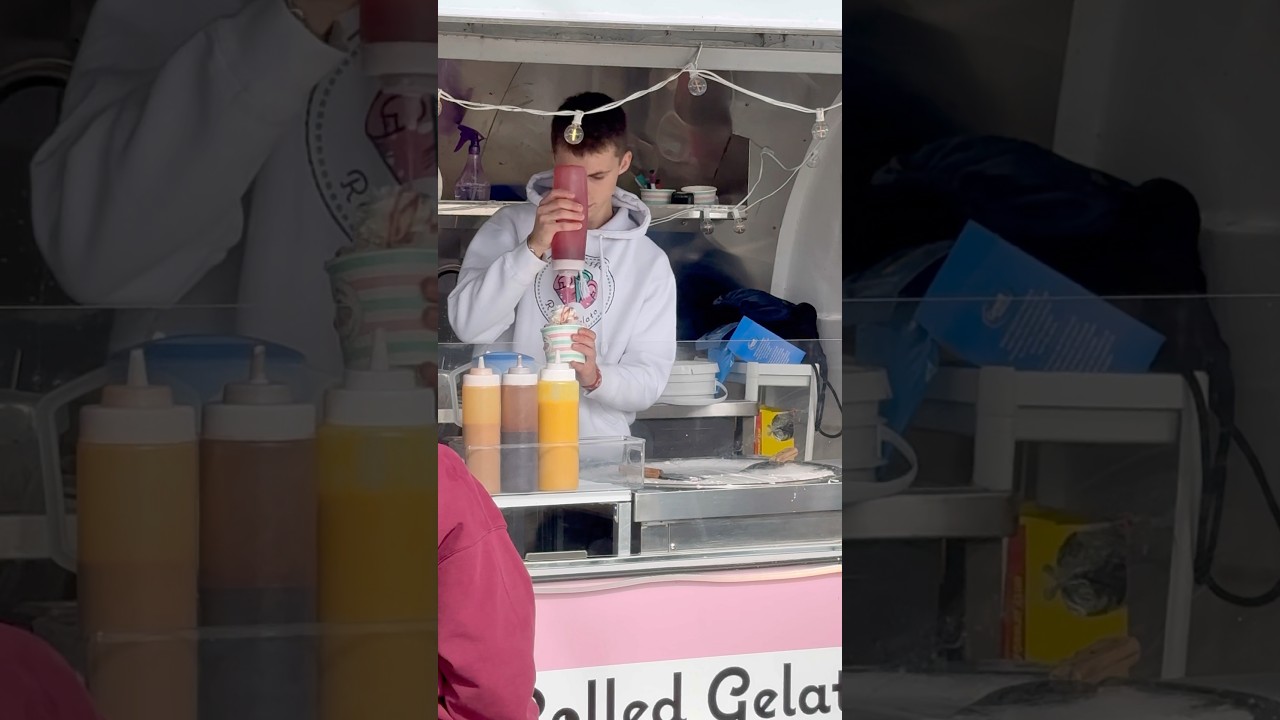 Rolled Gelato on White Rock Beach Canada