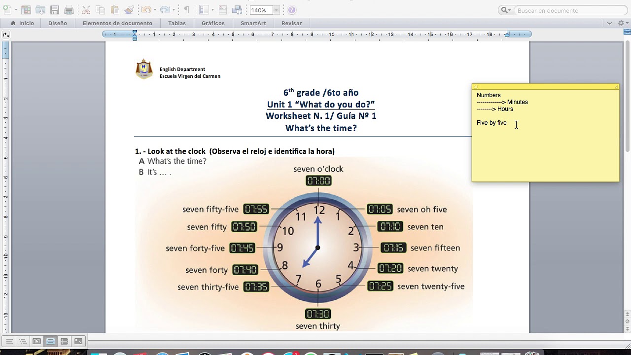 6th GRADE UNIT 1 WORKSHEET 1 (6to Básico Unidad 1 Guía N°1) - YouTube