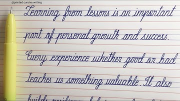 CURSIVE WRITING for Beginners in 4 lines note | One page English writing