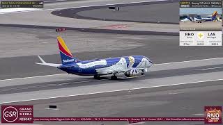 SWA314 Special Louisiana One Livery Departs a Windy KRNO