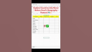 ✨ Excel Geography Tips 🌍 Explore & Analyze Countries with Ease! #excel #excelshorts