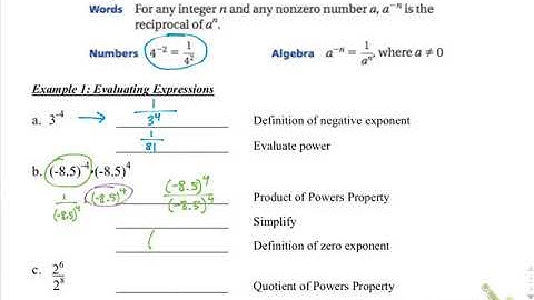 10.4 Zero and Negative Exponents