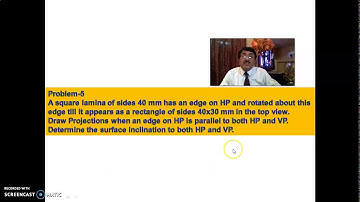 Projection of Plane surfaces TV Starting Session 3