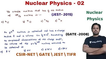RADIUS OF THE NUCLEUS | JEST AND GATE QUESTION | NUCLEAR PHYSICS |POTENTIAL G