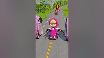 Crazy Cars & Funny Cars VS BOLLARD BARBIE Crush Splash in BeamNG.drive