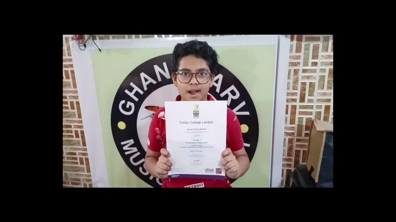 International Qualification in Music to Aham Khandelwal from Trinity
