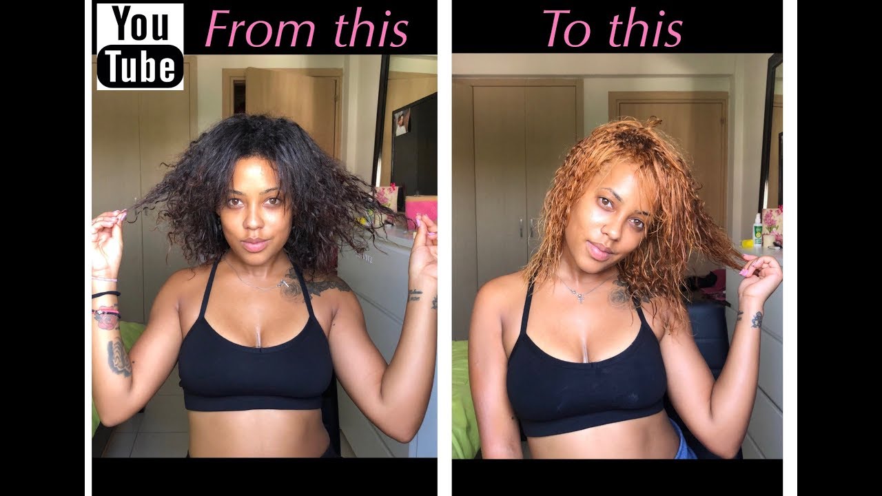 Bleaching my kinky hair at home YouTube
