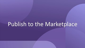 Publish to the Marketplace