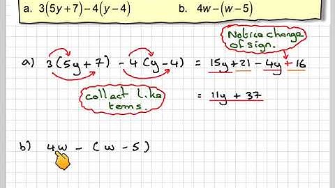 Multiplying out brackets and simplifying