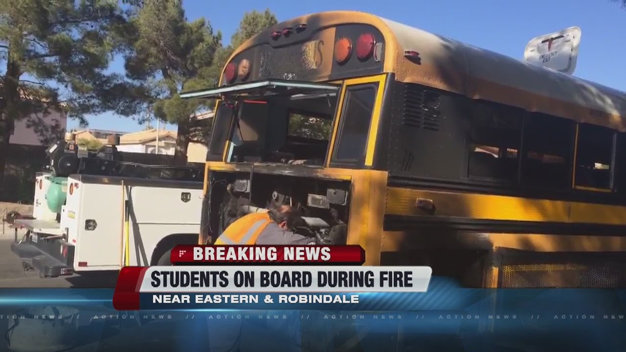 School bus catches fire on Thursday afternoon - YouTube