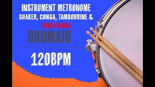 Drums Play Along - Shaker, Conga, Tamb & Synth Bass -120bpm