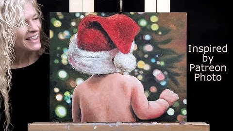 SANTA BABY-Learn How to Draw and Paint with Acrylics-Fun Portrait Christmas Paint and Sip at Home