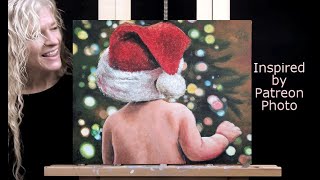 SANTA BABY-Learn How to Draw and Paint with Acrylics-Fun Portrait Christmas Paint and Sip at Home