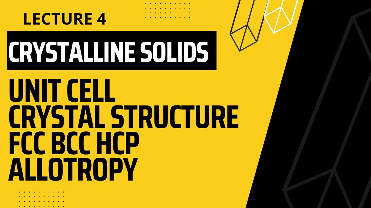 4 | Crystalline Solids | Unit Cell | Crystal Structures FCC BCC HCP ...
