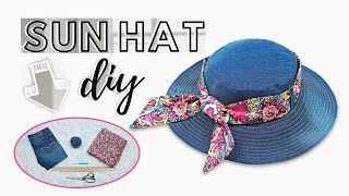 DIY Recycle old jeans to make a Sunscreen Hat | DIY Fashionable widebrim hat