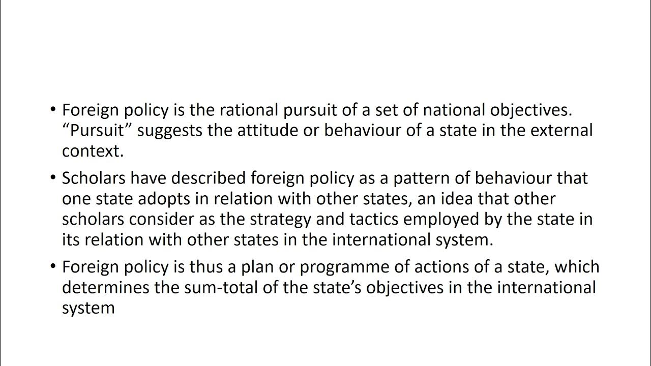 Foreign Policy Making Process YouTube