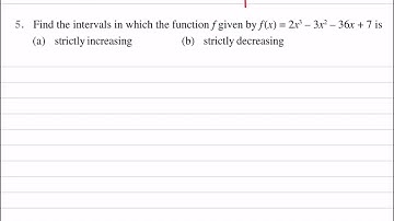 The intervals in which function f(x)= 2x^3-3x^2-36x+7 is strictly increasing || Ex 6.2 NCERT || Q 5