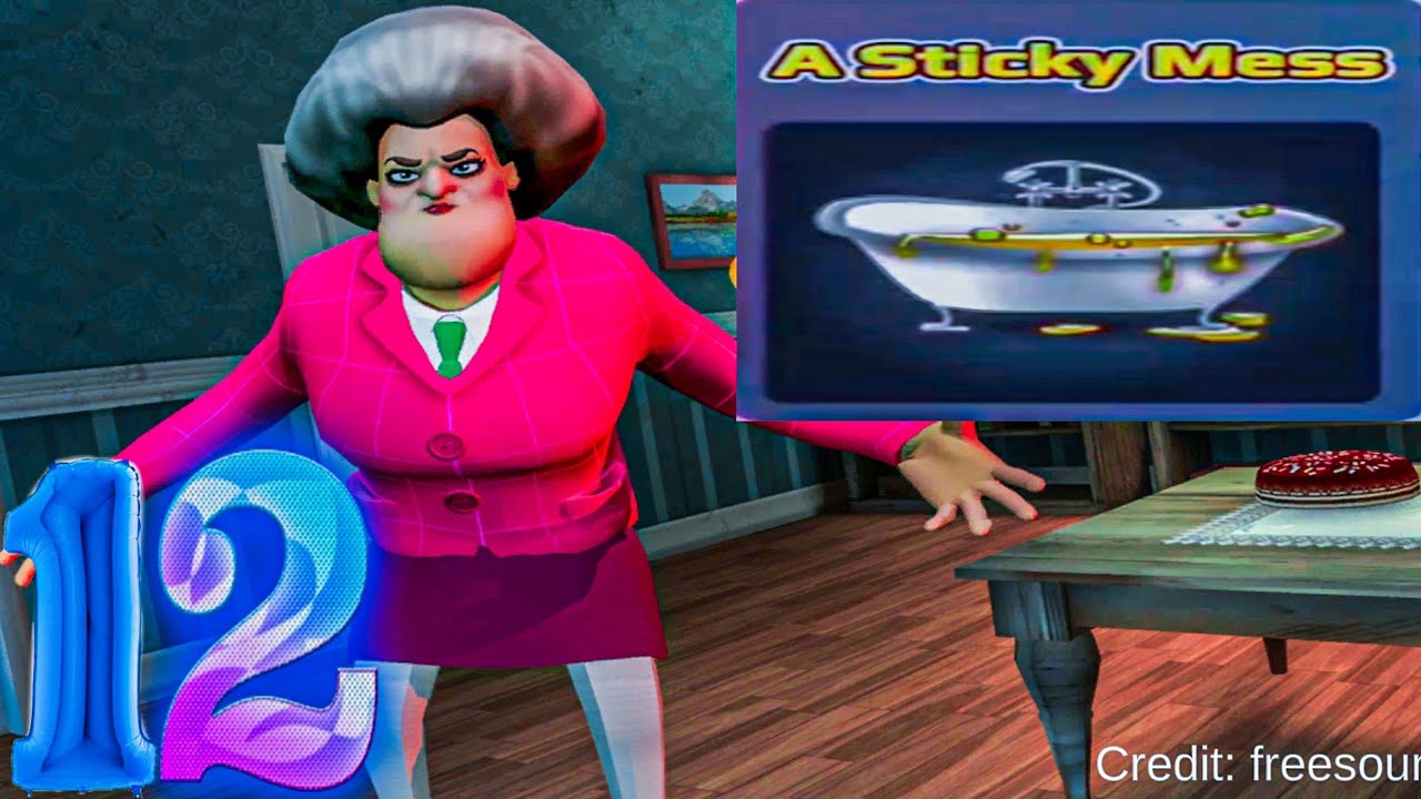 Scary teacher 3D A Sticky Mess Best Game play Android iSO (part
