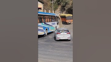 Idiot card driver dangerous overtaking in Narrow ghat road turn🤬Bus driver shocked🙄#shorts#bus#ghat