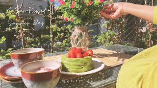 🌞 Sun-Kissed Summer Day: Pandan Pancakes 🍓, Rose Latte 🌹 & DIY Floral Candle 🕯️| Living in Sweden 🌞