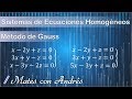 Sistema de Ecuaciones Homogéneo Compatible Determinado y Compatible Indeterminado. Método de Gauss