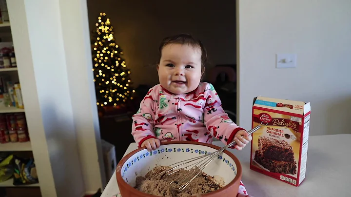 Sophia bakes brownies for Santa