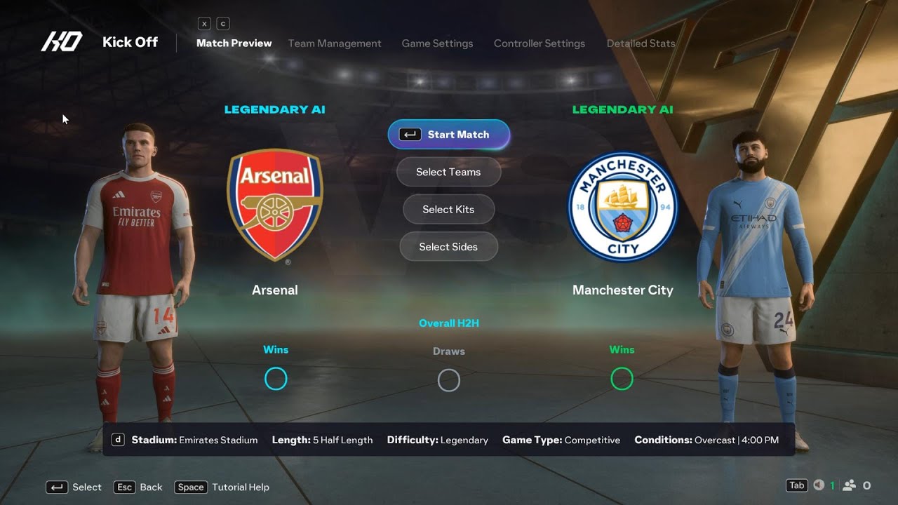 Arsenal vs Manchester City | Premier League | EA FC 26 | Simulation